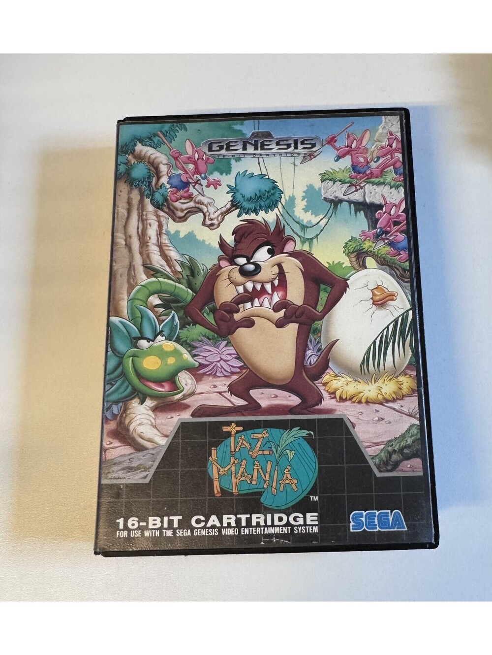 Taz Mania Sega Genesis Video Game Cart + Box Tested